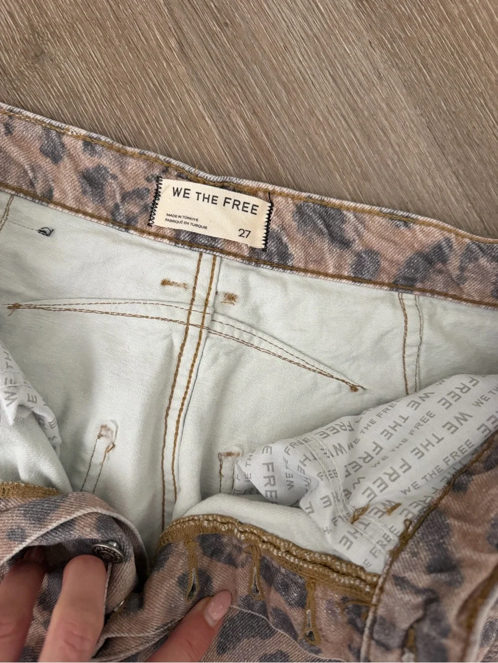 We The Free Leopard Print good luck midrise barrel jean - Picture 2 of 3